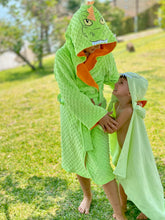 Load image into Gallery viewer, Dinosaur hooded bathrobe