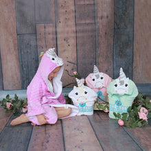Load image into Gallery viewer, Pink unicorn hooded bathrobe