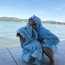 Load image into Gallery viewer, Shark hooded bathrobe