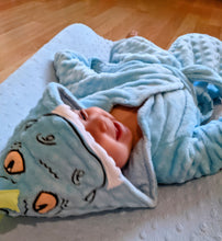 Load image into Gallery viewer, Dinosaur hooded bathrobe