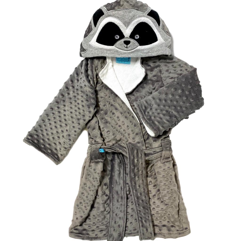 Raccoon hooded bathrobe